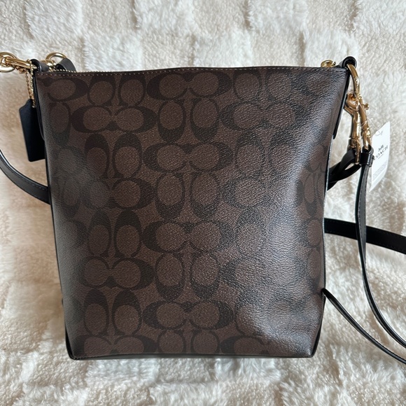 NWT! RARE! Coach F87826 Mini Abby Duffle Bag In Signature Canvas In Brown/Black - Picture 4 of 10
